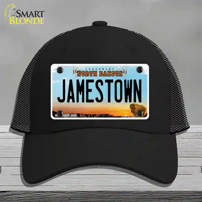 Jamestown North Dakota Novelty License Plate Hat Mesh / Black