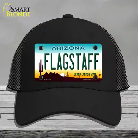 Flagstaff Arizona Novelty License Plate Hat Mesh / Black