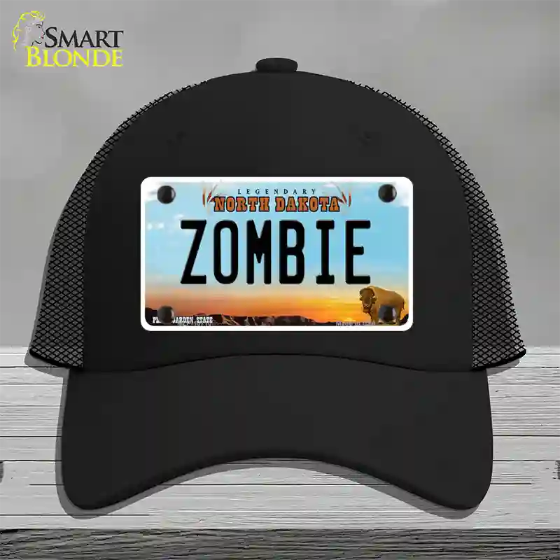 Zombie North Dakota Novelty License Plate Hat Mesh / Black