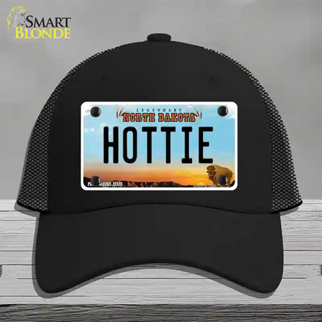 Hottie North Dakota Novelty License Plate Hat Mesh / Black