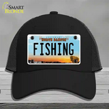 Fishing North Dakota Novelty License Plate Hat Mesh / Black