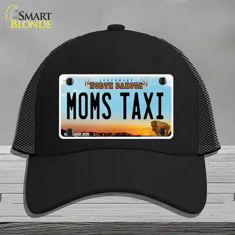 Moms Taxi North Dakota Novelty License Plate Hat Mesh / Black