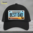 Best Dad North Dakota Novelty License Plate Hat Mesh / Black