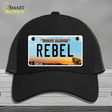 Rebel North Dakota Novelty License Plate Hat Mesh / Black