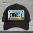 Cowboy North Dakota Novelty License Plate Hat Mesh / Black