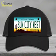 Sun City West Arizona Novelty License Plate Hat Mesh / Black