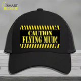 Caution Flying Mud Novelty License Plate Hat Mesh / Black