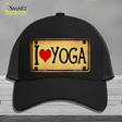 I Heart Yoga Novelty License Plate Hat Mesh / Black