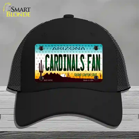 Cardinals Fan Arizona Novelty License Plate Hat Mesh / Black