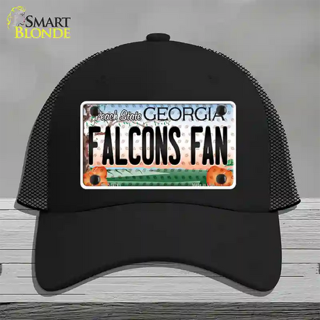 Falcons Fan Georgia Novelty License Plate Hat Mesh / Black