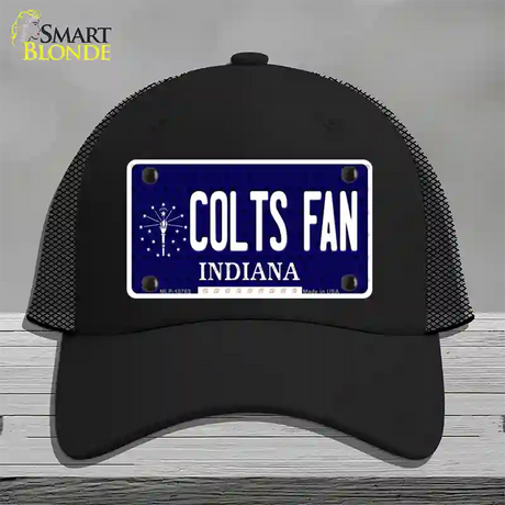 Colts Fan Indiana Novelty License Plate Hat Mesh / Black