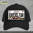 Ravens Fan Maryland Novelty License Plate Hat Mesh / Black