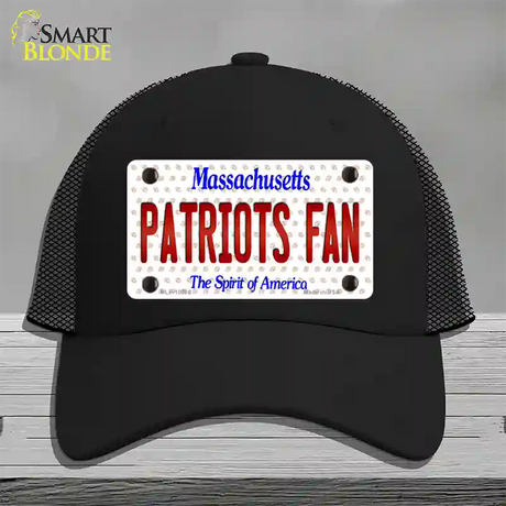 Patriots Fan Massachusetts Novelty License Plate Hat Mesh / Black