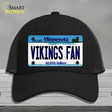 Vikings Fan Minnesota Novelty License Plate Hat Mesh / Black