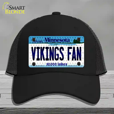 Vikings Fan Minnesota Novelty License Plate Hat Mesh / Black