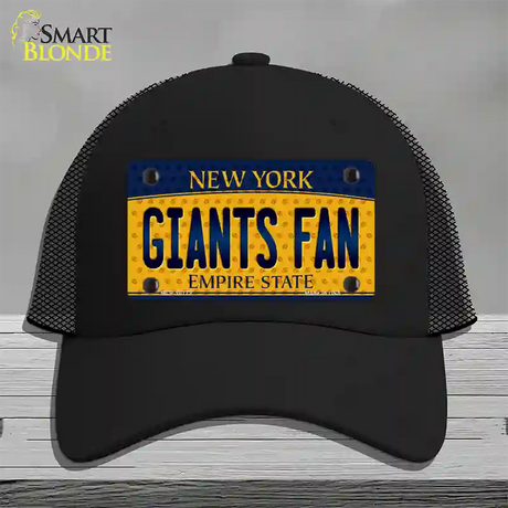 Giants Fan New York Novelty License Plate Hat Mesh / Black