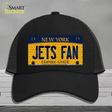 Jets Fan New York Novelty License Plate Hat Mesh / Black