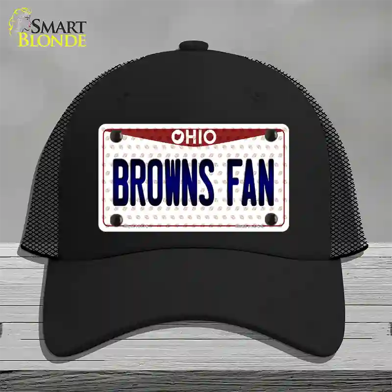 Browns Fan Ohio Novelty License Plate Hat Mesh / Black