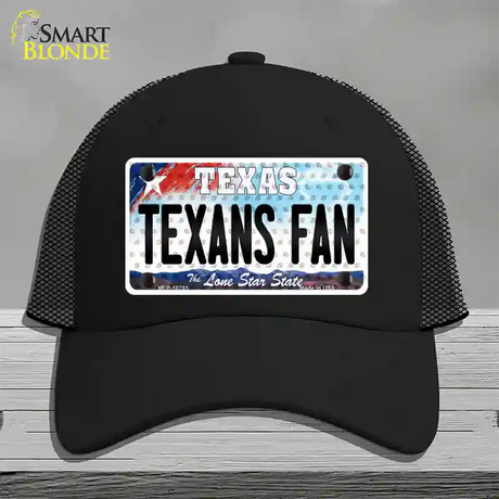 Texans Fan Texas Novelty License Plate Hat Mesh / Black