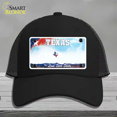 Texas New State Novelty License Plate Hat Mesh / Black