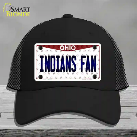 Indians Fan Ohio Novelty License Plate Hat Mesh / Black