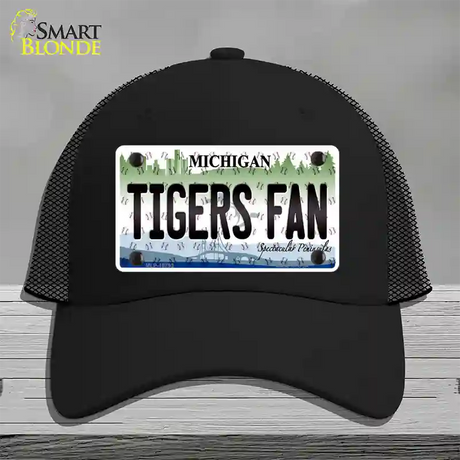 Tigers Fan Michigan Novelty License Plate Hat Mesh / Black