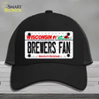 Brewers Fan Wisconsin Novelty License Plate Hat Mesh / Black