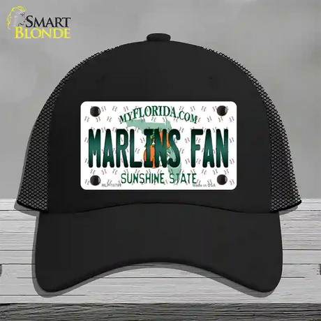 Marlins Fan Florida Novelty License Plate Hat Mesh / Black