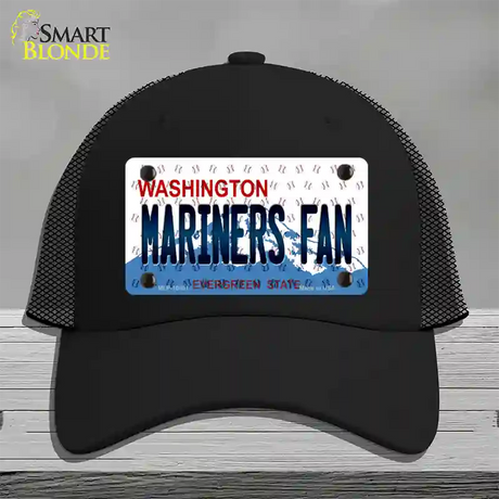 Mariners Fan Washington Novelty License Plate Hat Mesh / Black