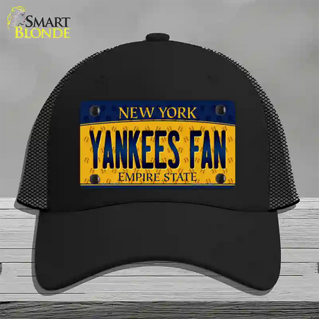 Yankees Fan New York Novelty License Plate Hat Mesh / Black