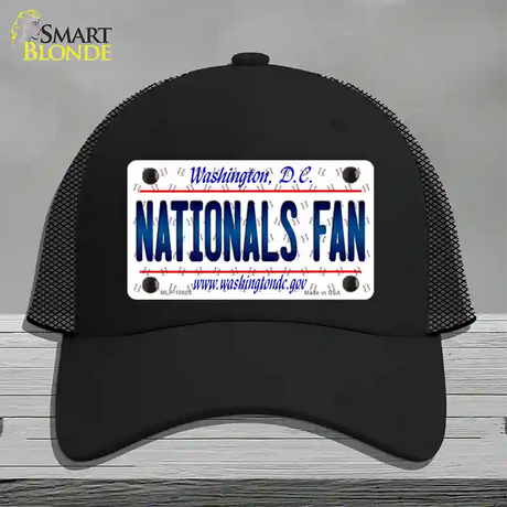 Nationals Fan Washington DC Novelty License Plate Hat Mesh / Black