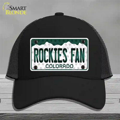 Rockies Fan Colorado Novelty License Plate Hat Mesh / Black