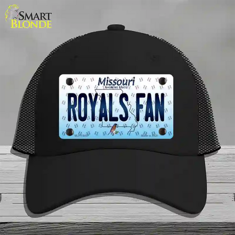 Royals Fan Missouri Novelty License Plate Hat Mesh / Black