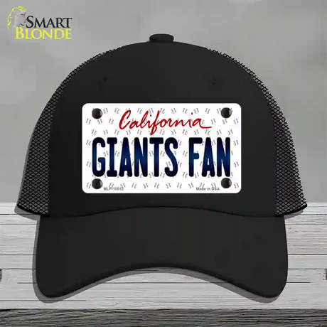 Giants Fan California Novelty License Plate Hat Mesh / Black