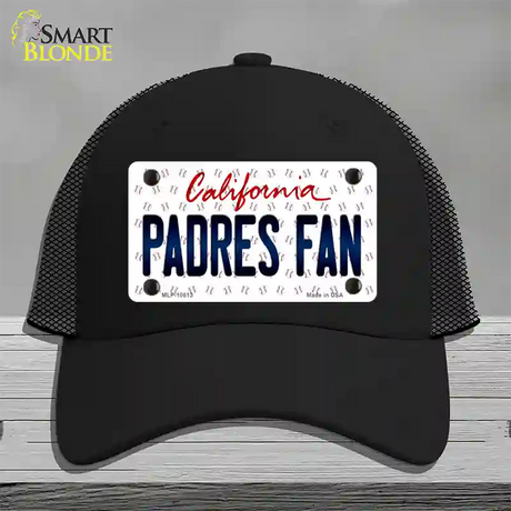 Padres Fan California Novelty License Plate Hat Mesh / Black