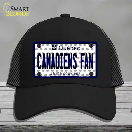 Canadiens Fan Quebec Novelty License Plate Hat Mesh / Black