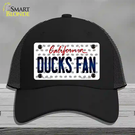 Ducks Fan California Novelty License Plate Hat Mesh / Black