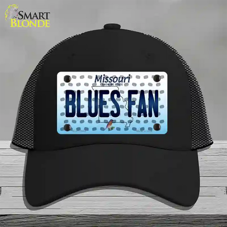 Blues Fan Missouri Novelty License Plate Hat Mesh / Black