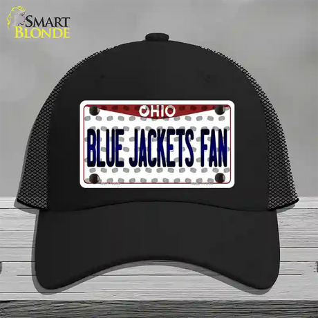 Blue Jackets Fan Ohio Novelty License Plate Hat Mesh / Black