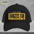 Rangers Fan New York Novelty License Plate Hat Mesh / Black