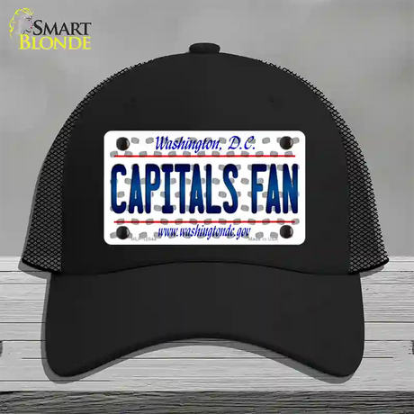 Capitals Fan Washington DC Novelty License Plate Hat Mesh / Black