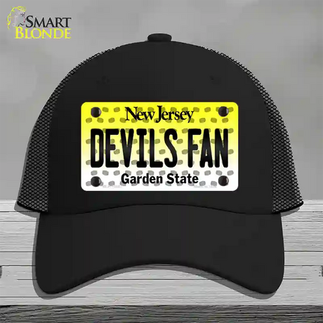 Devils Fan New Jersey Novelty License Plate Hat Mesh / Black