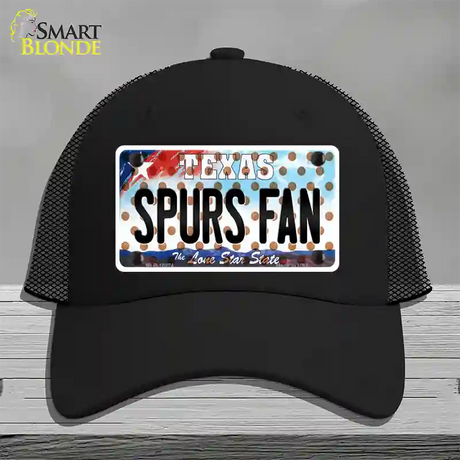 Spurs Fan Texas Novelty License Plate Hat Mesh / Black