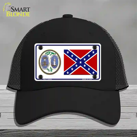 Confederate Flag South Carolina Seal Novelty License Plate Hat Mesh / Black