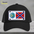 Confederate Flag Texas Seal Novelty License Plate Hat Mesh / Black