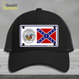 Confederate Flag Arkansas Seal Novelty License Plate Hat Mesh / Black