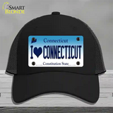 I Love Connecticut Novelty License Plate Hat Mesh / Black