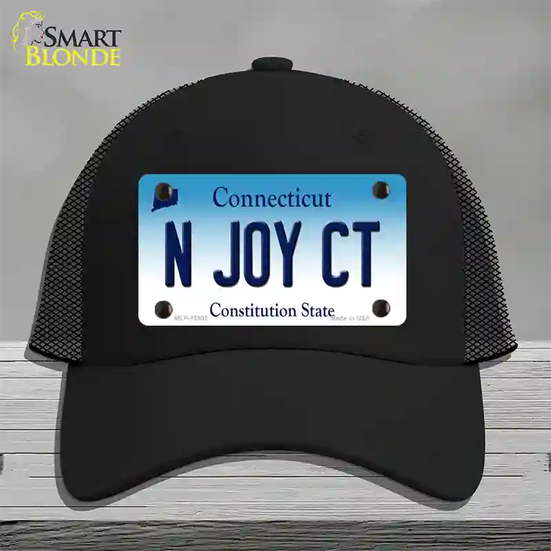 N Joy CT Connecticut Novelty License Plate Hat Mesh / Black