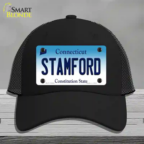 Stamford Connecticut Novelty License Plate Hat Mesh / Black