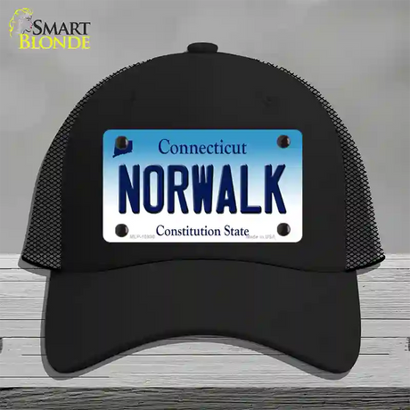 Norwalk Connecticut Novelty License Plate Hat Mesh / Black